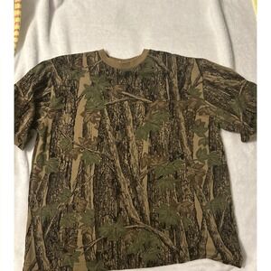 Vintage Horizon Trebark Camo Hunting T Shirt  Large 80s